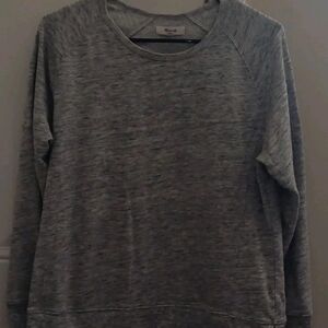 Madewell Light Gray Heather Pullover Sweatshirt